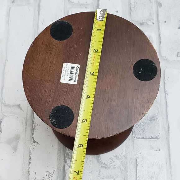 Crate and Barrel Wooden Pillar Candle Curve Holder - Picture 3 of 11